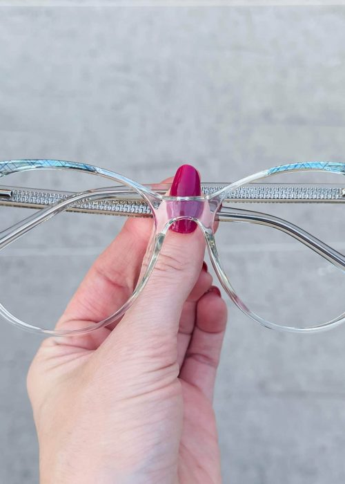 oticagriss oculos de grau gatinho azul com transparente 254