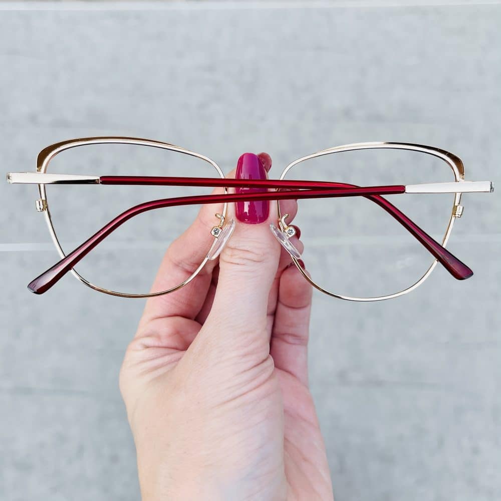oticagriss oculos de grau gatinho dourado com vermelho 256 oticagriss oculos de grau gatinho dourado com vermelho 256