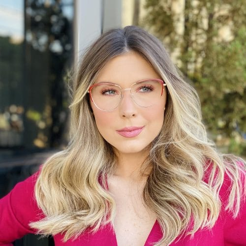oticagriss oculos de grau gatinho dourado com vermelho 256 3