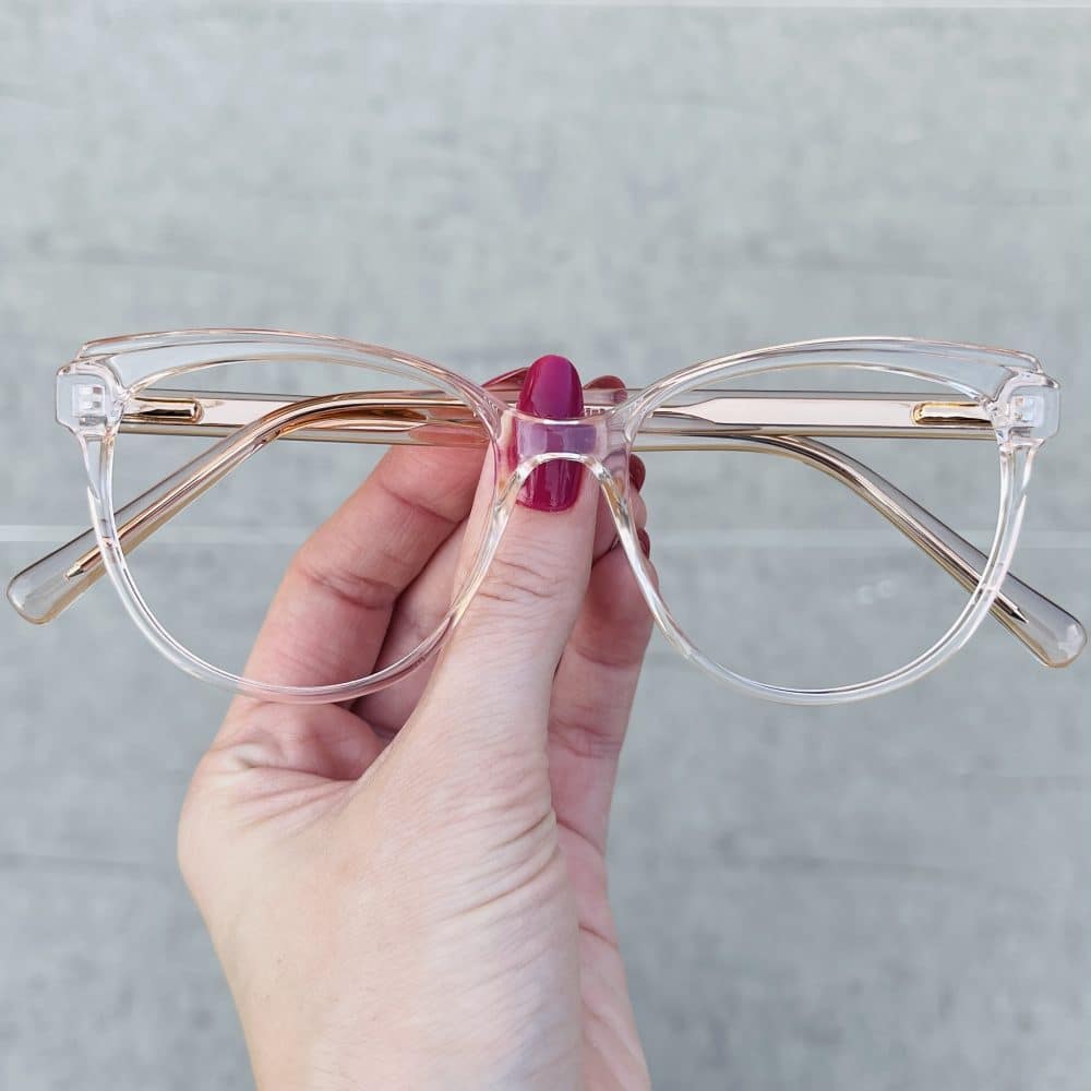 oticagriss oculos de grau gatinho dourado transparente 255