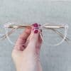 oticagriss oculos de grau gatinho dourado transparente 255