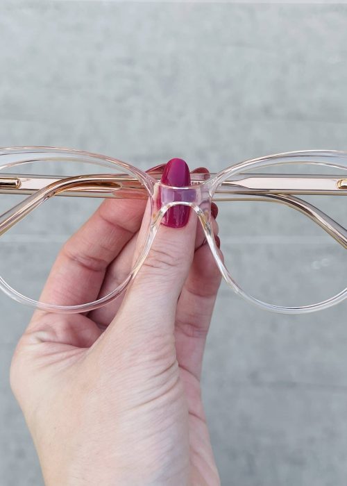 oticagriss oculos de grau gatinho dourado transparente 255