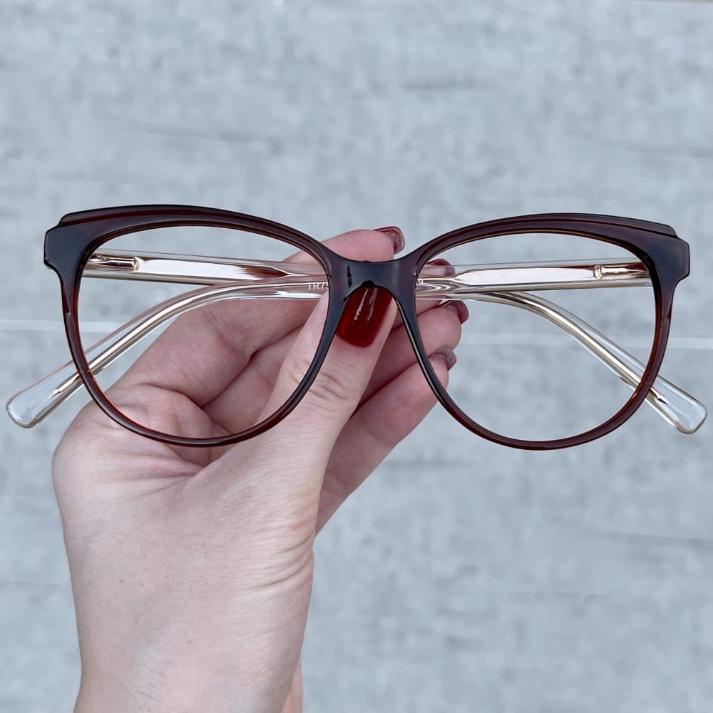 oticagriss oculos de grau gatinho marrom 255