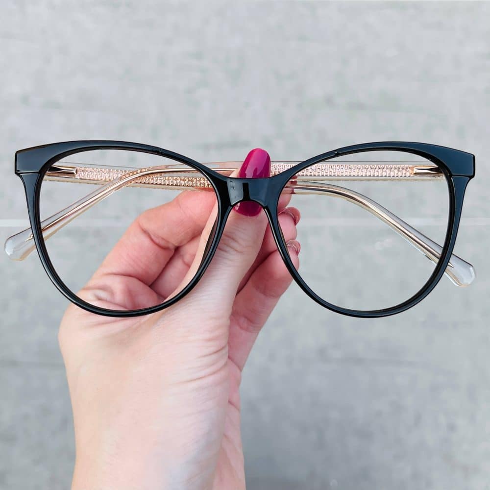 oticagriss oculos de grau gatinho preto 254