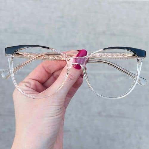 oticagriss oculos de grau gatinho preto com transparente 254