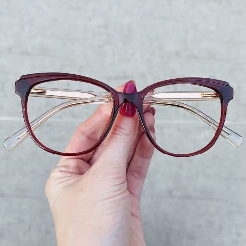 oticagriss oculos de grau gatinho vinho 255