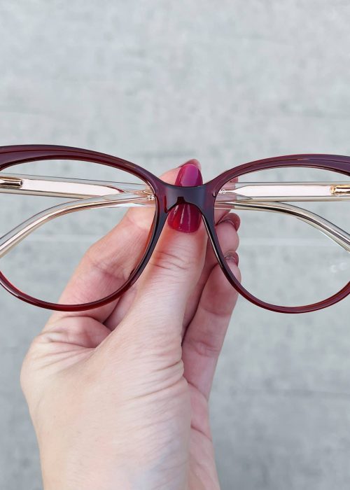 oticagriss oculos de grau gatinho vinho 255