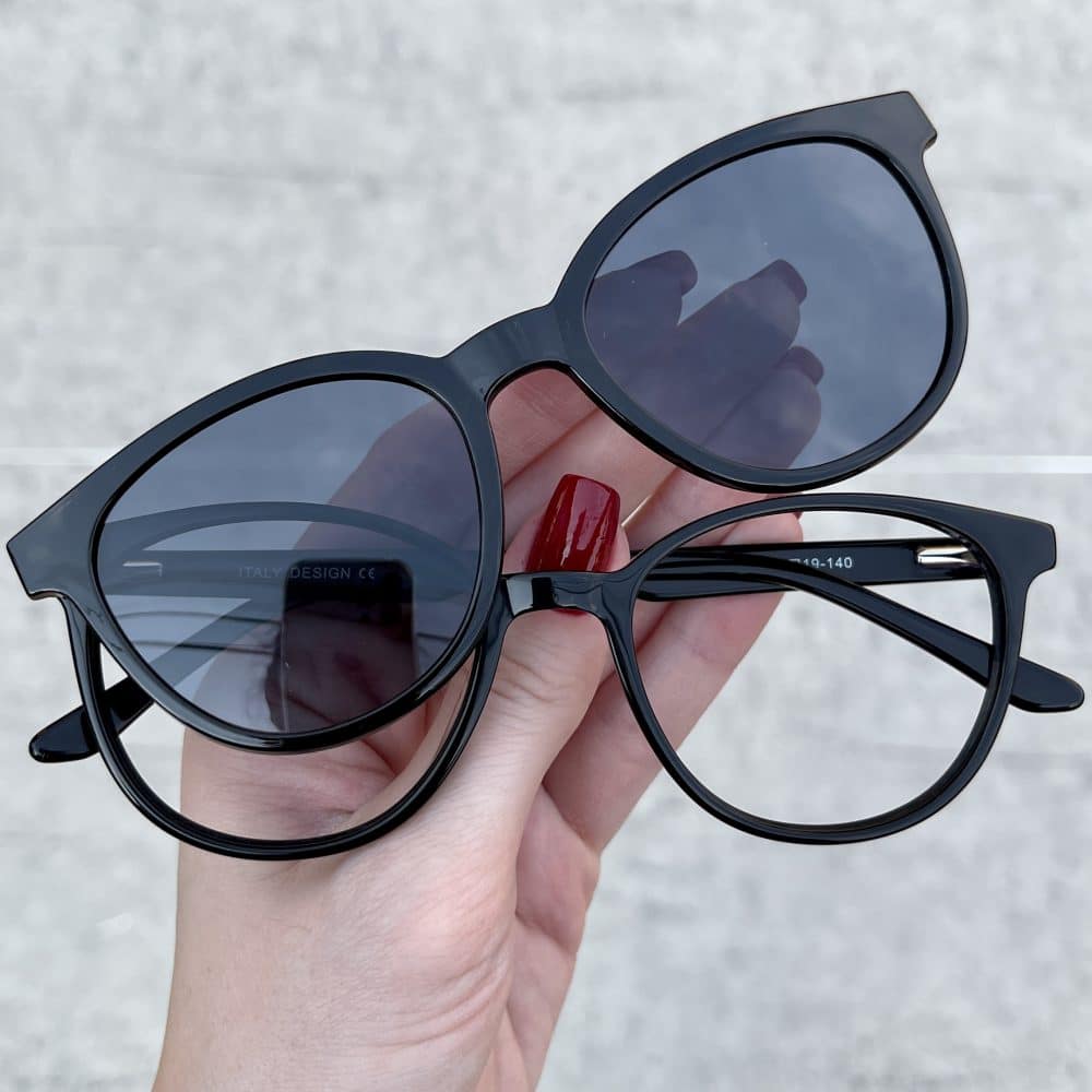 oticagriss oculos clip on 2 em 1 em acetato gatinho preto 264 oticagriss oculos clip on 2 em 1 em acetato gatinho preto 264