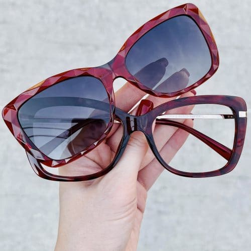 oticagriss oculos clip on 2 em 1 gatinho vermelho 261 7
