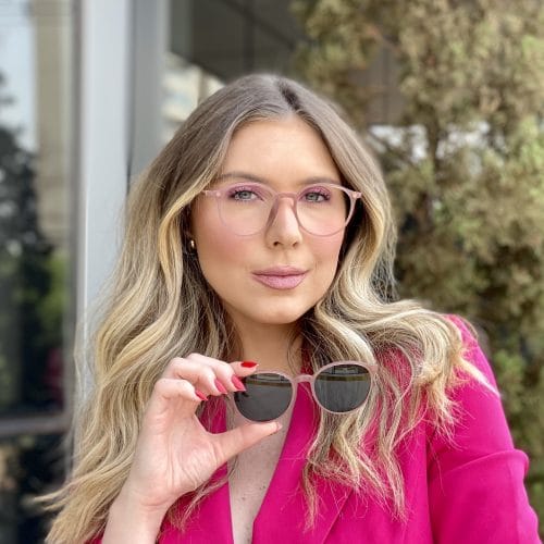 oticagriss oculos clip on 2 em 1 redondo rose 267 5