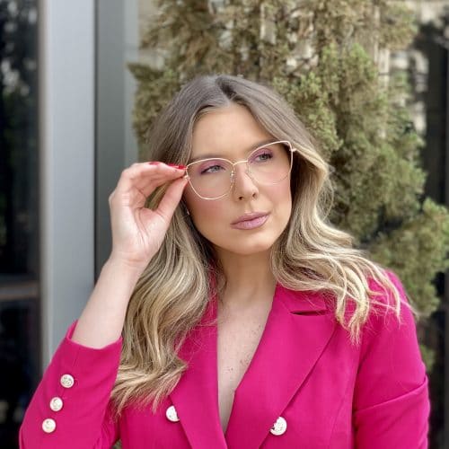 oticagriss oculos de grau em metal gatinho dourado 265 7