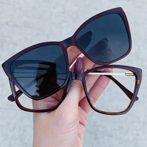 oticagriss oculos clip on 2 em 1 gatinho marrom 271 5