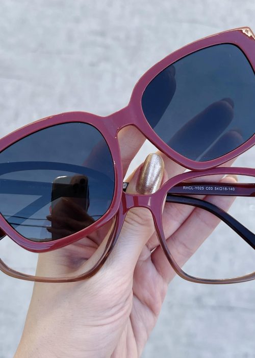oticagriss oculos clip on 2 em 1 quadrado marsala 274 4