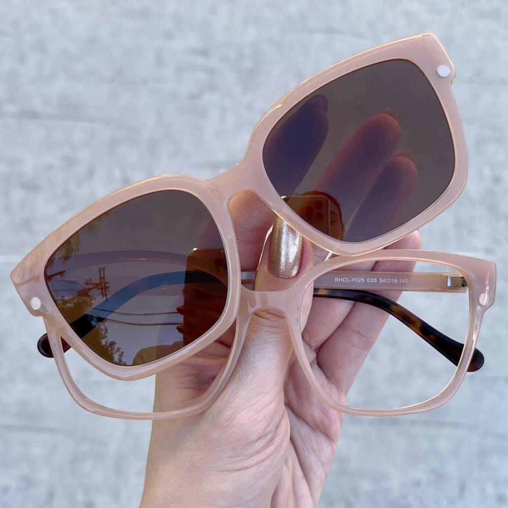 Óculos Clip On 2 em 1 Quadrado Rosé 274 Óculos Clip On 2 em 1 Quadrado Rosé 274