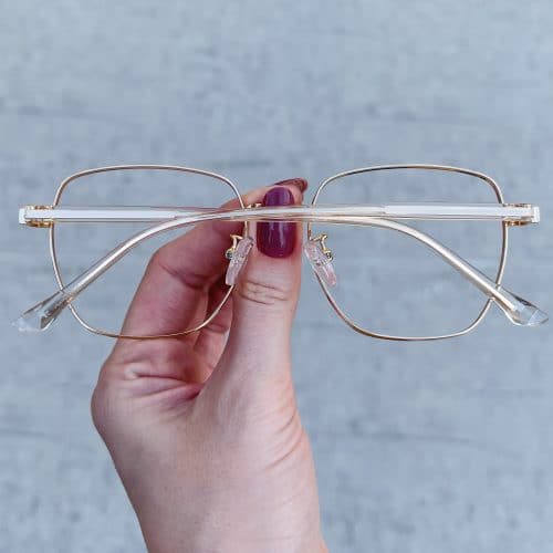 oticagriss oculos de grau quadrado de metal dourado 270 2