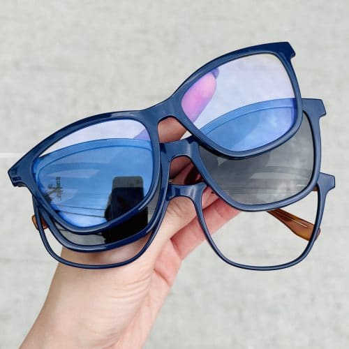 oticagriss oculos clip on 3 em 1 quadrado azul 277 7