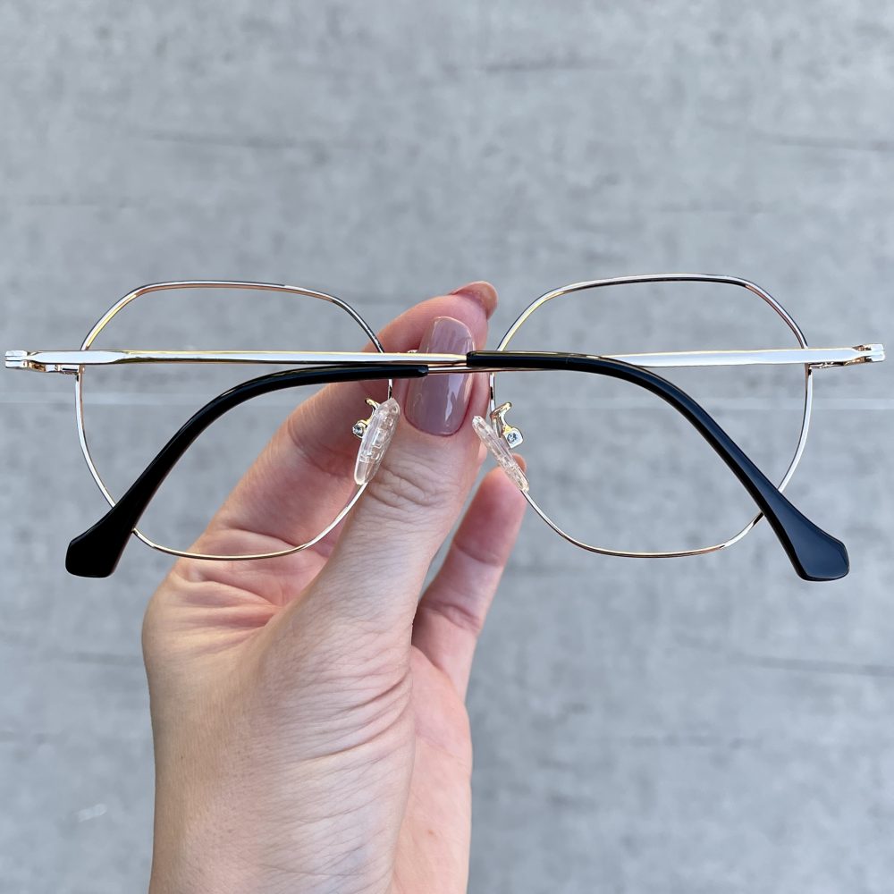 Óculos de Grau Quadrado Dourado com Preto 276 Óculos de Grau Quadrado Dourado com Preto 276