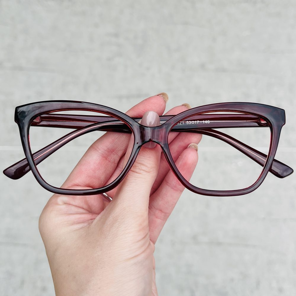 Óculos de Grau Gatinho Vinho 298 com Lentes Anti-blue