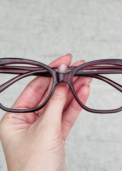 Óculos de Grau Gatinho Vinho 298 com Lentes Anti-blue