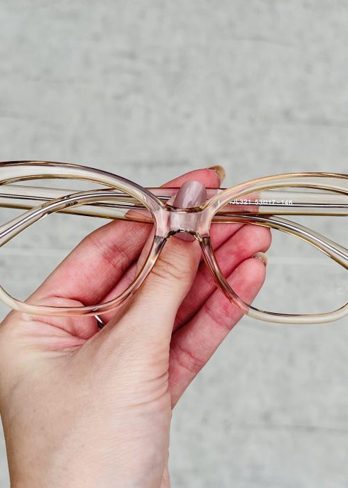 Óculos de Grau Gatinho Dourado Transparente 298 com Lentes Anti-blue