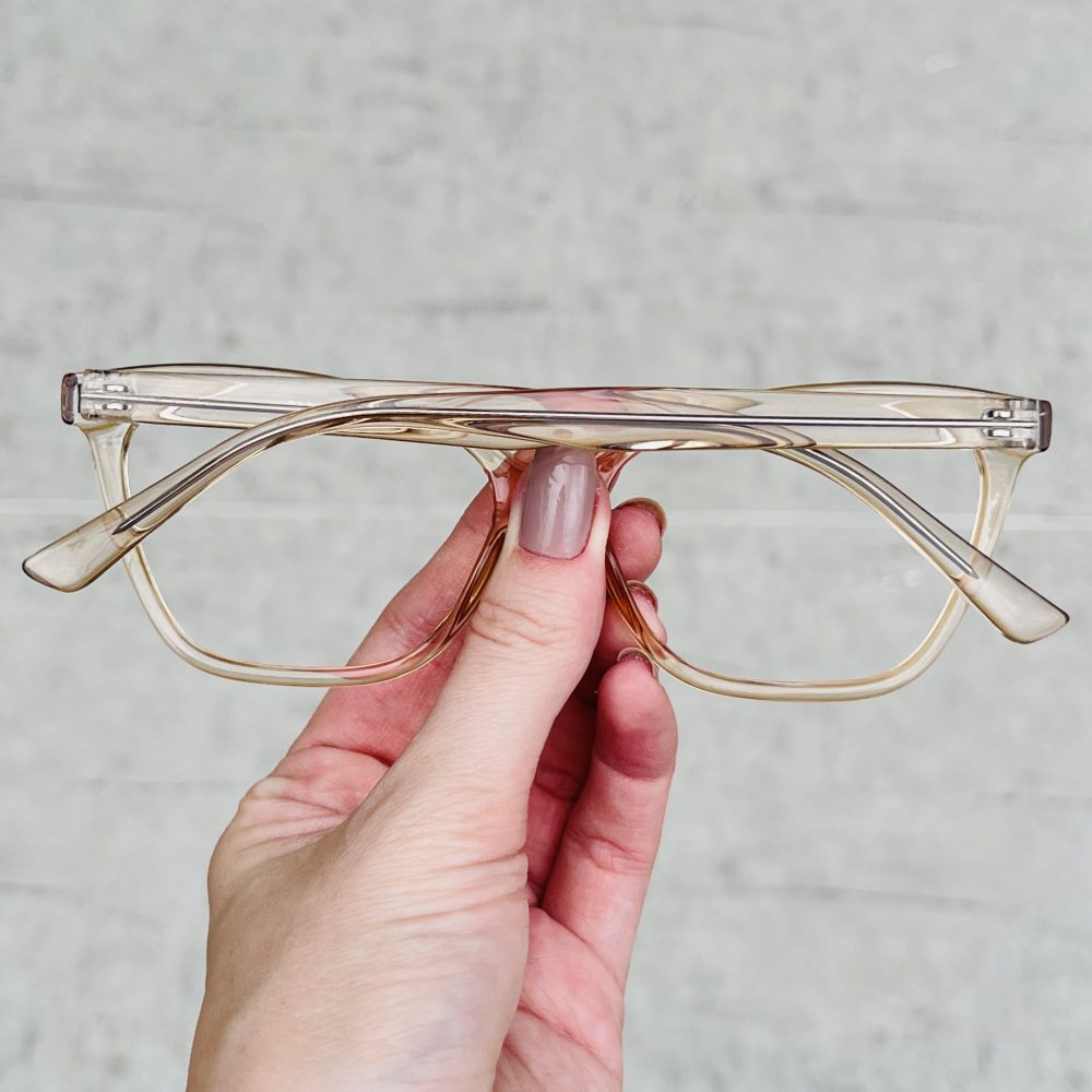 Óculos de Grau Gatinho Dourado Transparente 298 com Lentes Anti-blue