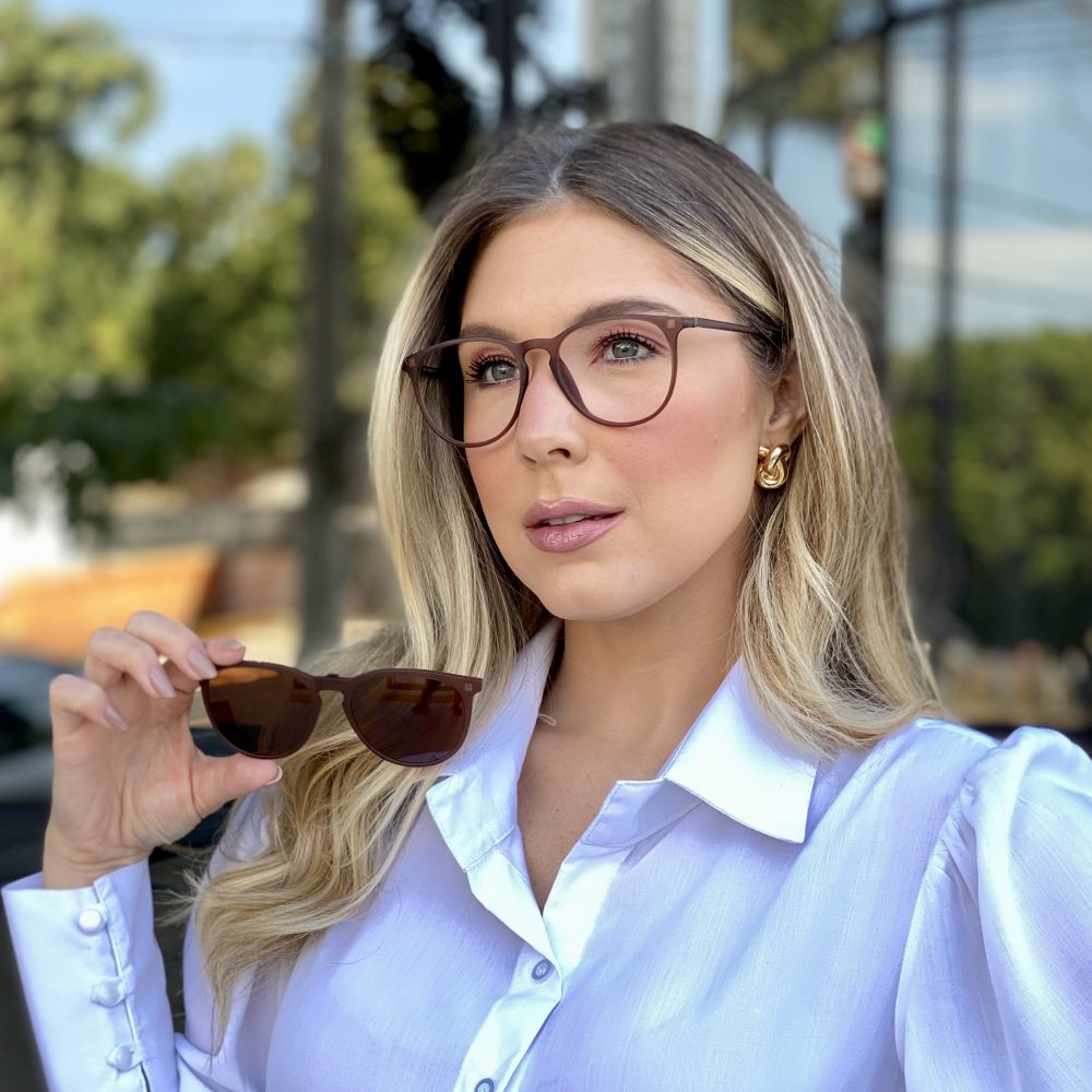 Óculos Clip On 2 em 1 Gatinho Marrom 290