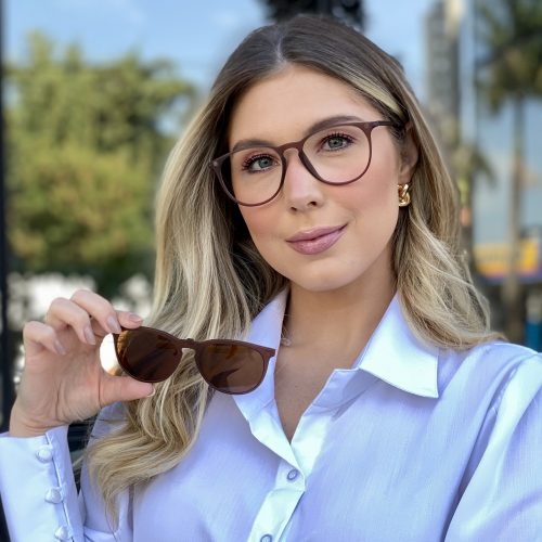 Óculos Clip On 2 em 1 Gatinho Marrom 290