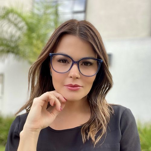 oticagriss oculos de grau gatinho em acetato azul 292