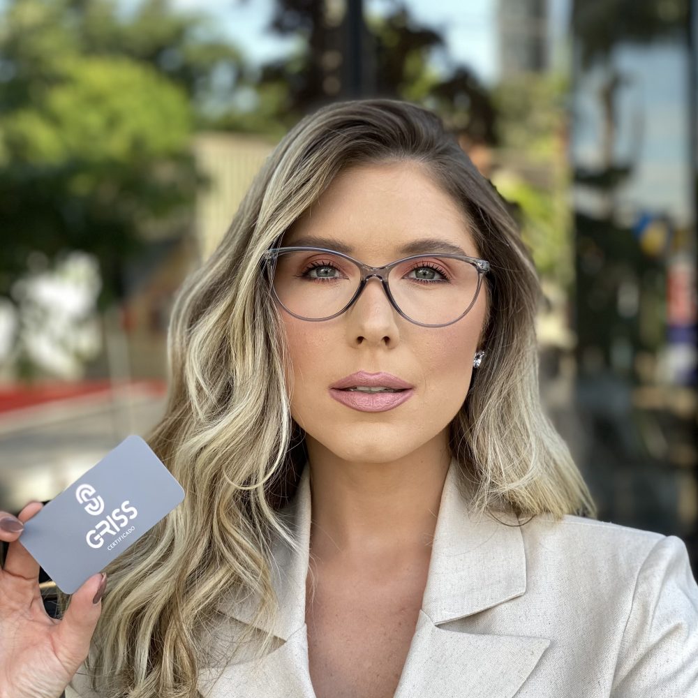 oticagriss oculos de grau gatinho cinza 297 com lentes anti blue 1