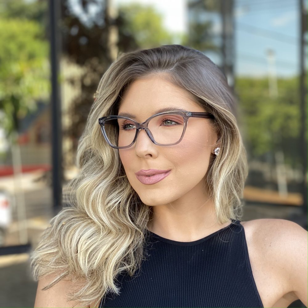 Óculos de Grau Gatinho Cinza 298 com Lentes Anti-blue