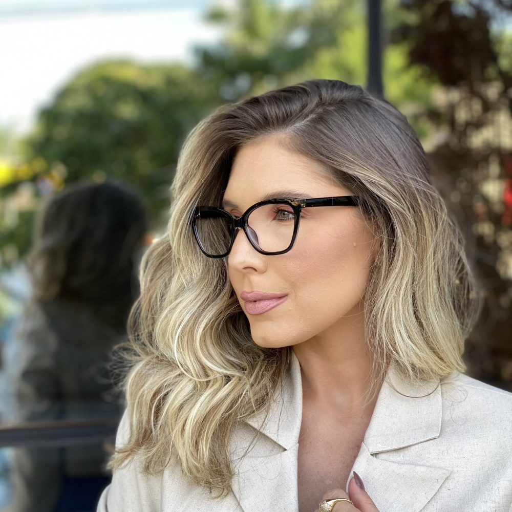 Óculos de Grau Gatinho Preto 298 com Lentes Anti-blue