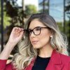 Óculos de Grau Gatinho Preto 296 com Lentes Anti-blue