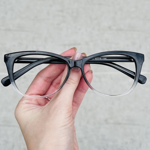 Óculos de Grau Feminino Gatinho Preto Transparente 301