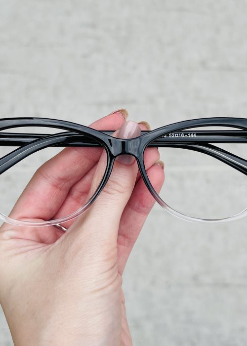 Óculos de Grau Feminino Gatinho Preto Transparente 301