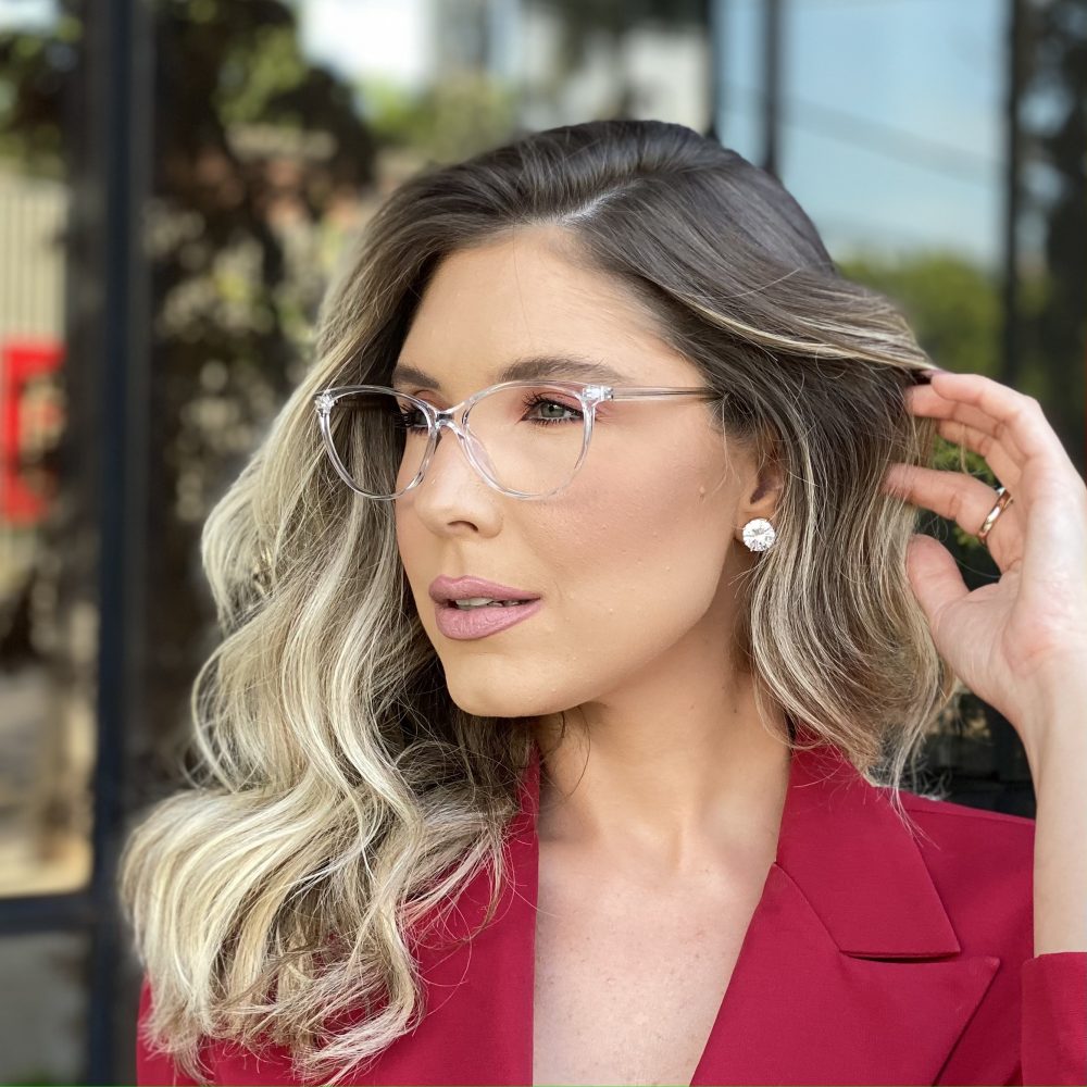 oticagriss oculos de grau gatinho transparente 297 com lentes anti blue 1