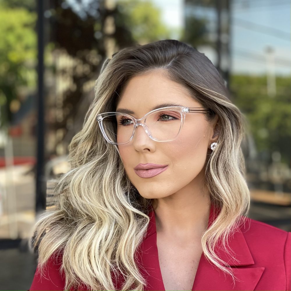 Óculos de Grau Gatinho Transparente 298 com Lentes Anti-blue Óculos de Grau Gatinho Transparente 298 com Lentes Anti-blue