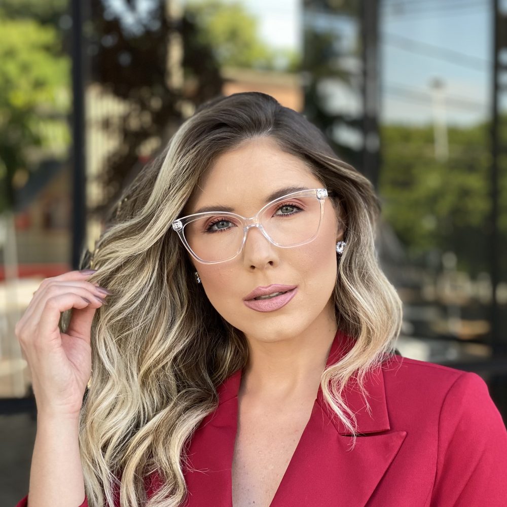 Óculos de Grau Gatinho Transparente 298 com Lentes Anti-blue Óculos de Grau Gatinho Transparente 298 com Lentes Anti-blue