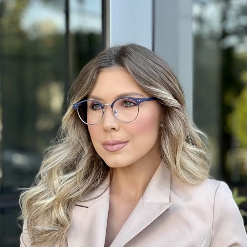 oticagriss oculos de grau redondo em metal azul com prata 300 2