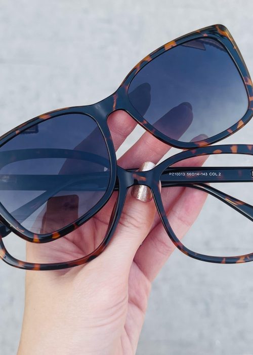 oticagriss oculos 2 em 1 clip on redondo grafite 263 18