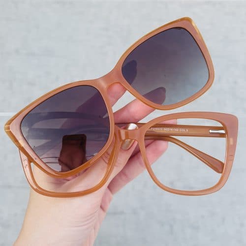 oticagriss oculos 2 em 1 clip on redondo grafite 263 24