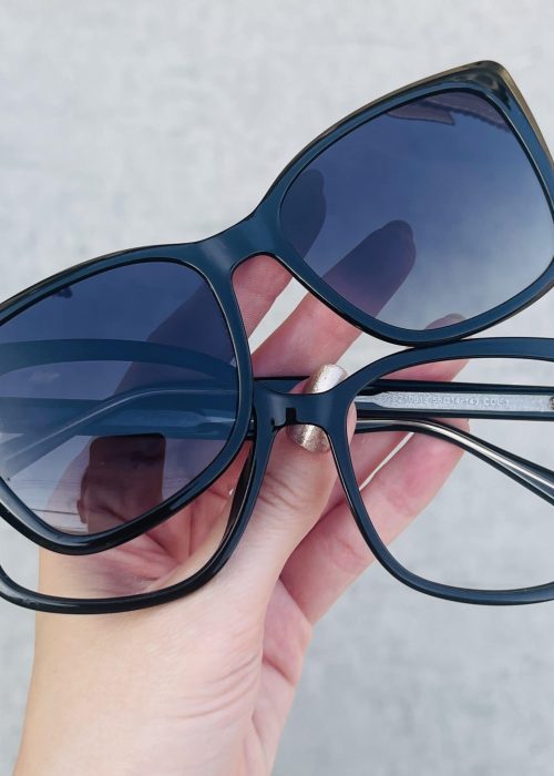 oticagriss oculos 2 em 1 clip on redondo grafite 263 30