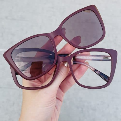 oticagriss oculos 2 em 1 clip on redondo grafite 263 35