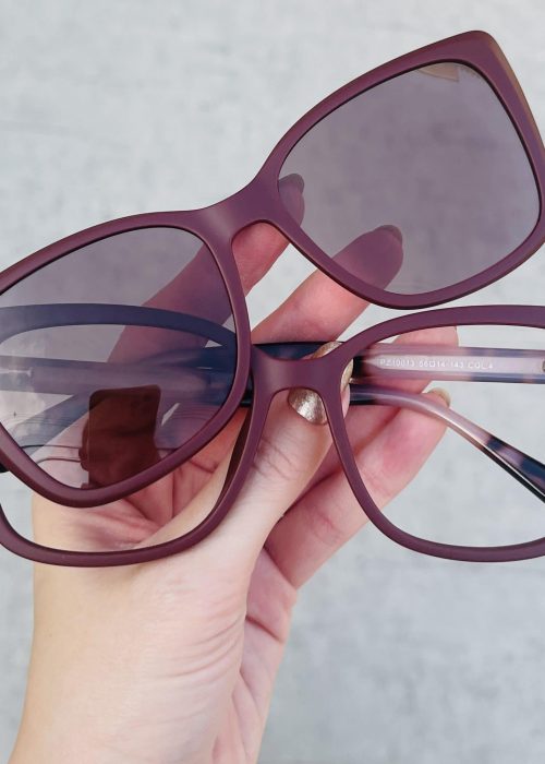 oticagriss oculos 2 em 1 clip on redondo grafite 263 35