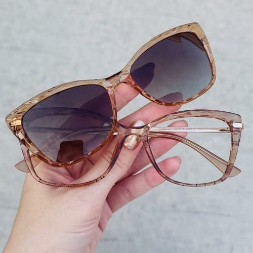 oticagriss oculos 2 em 1 clip on redondo grafite 263 49