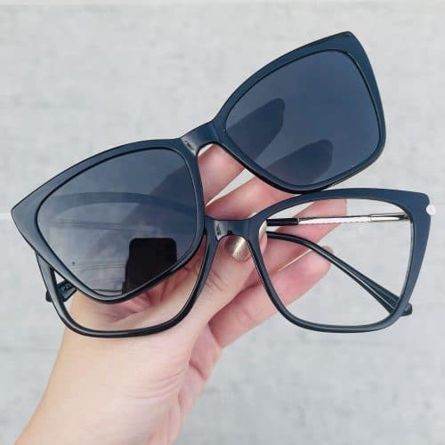 oticagriss oculos 2 em 1 clip on redondo grafite 263 53