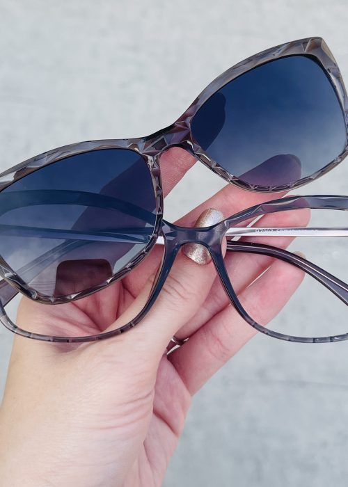 oticagriss oculos 2 em 1 clip on redondo grafite 263 55