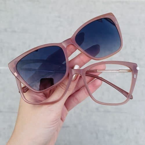 oticagriss oculos 2 em 1 clip on redondo grafite 263 56