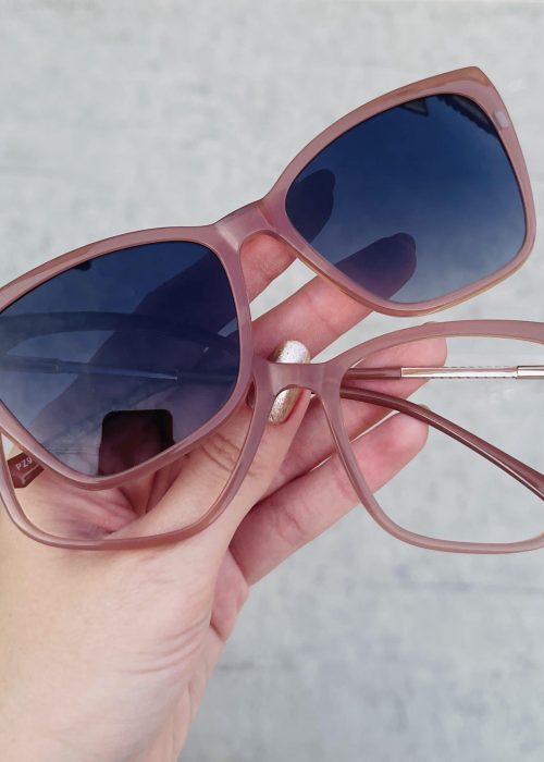 oticagriss oculos 2 em 1 clip on redondo grafite 263 56