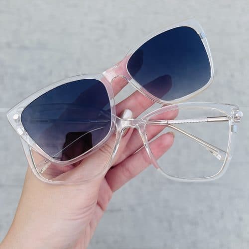 oticagriss oculos 2 em 1 clip on redondo grafite 263 61