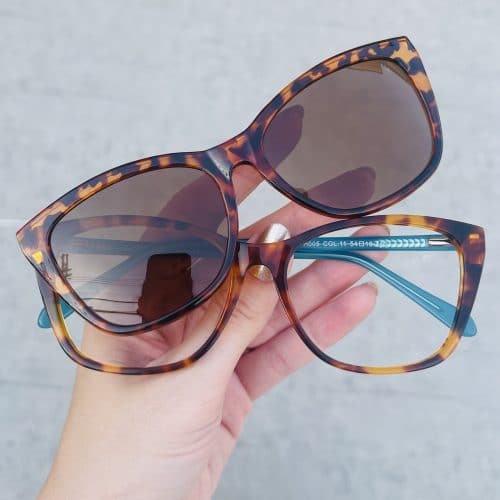 oticagriss oculos 2 em 1 clip on redondo grafite 263 9